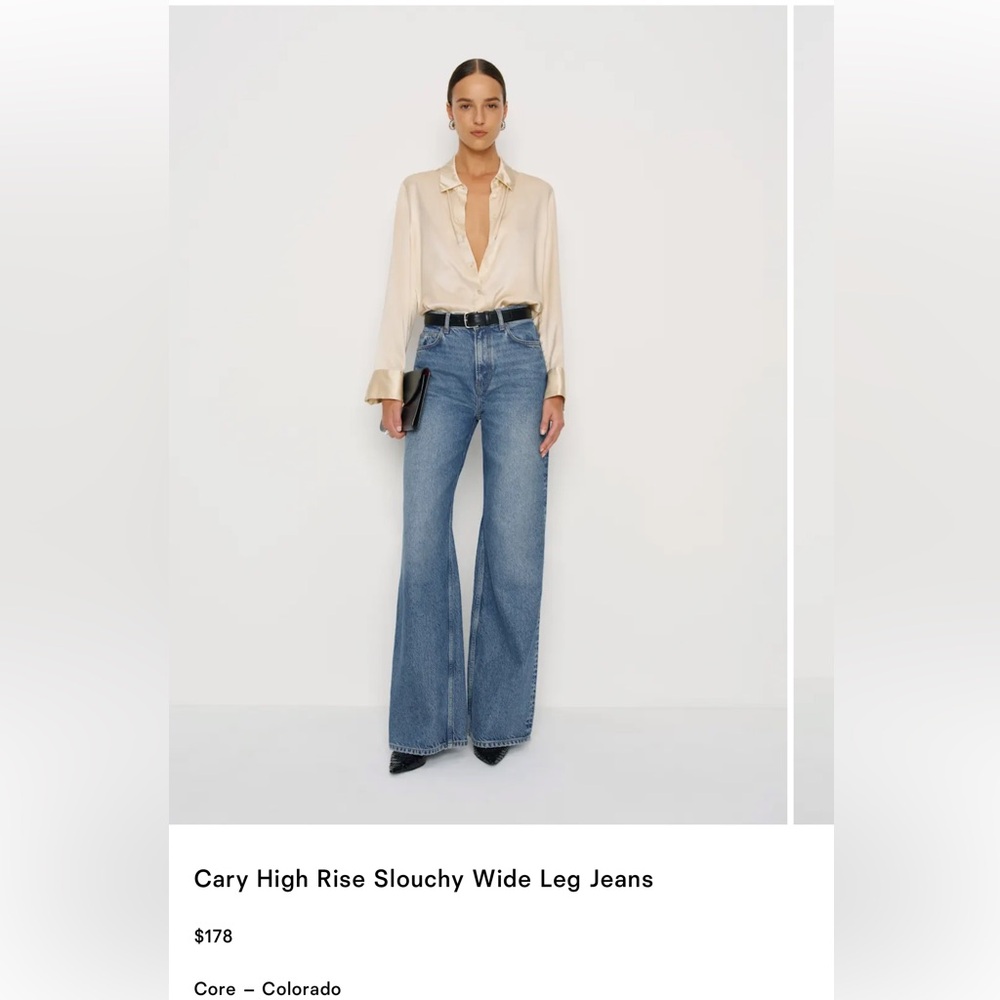 Reformation Cary High Rise Slouchy Wide Leg Jeans - Size 28